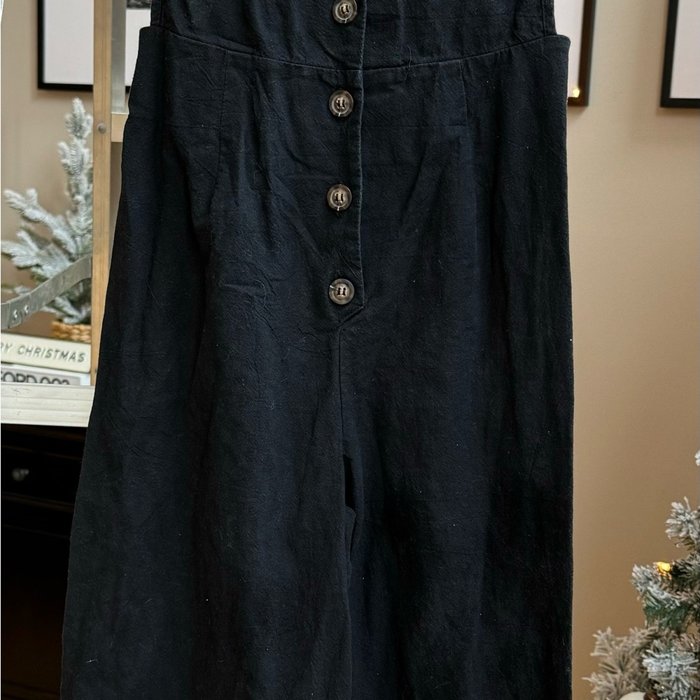 Black Button-Front Romber